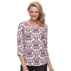 Women's Croft & Barrow&reg; Slubbed Scoopneck Tee, Size: Xxl, Drk Purple