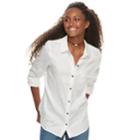Juniors' So&reg; Button Down Shirt, Teens, Size: Xl, White
