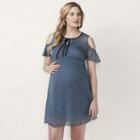 Maternity Lc Lauren Conrad Cold-shoulder Empire Dress, Women's, Size: L-mat, Blue