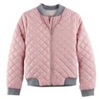 Girls 4-16 So&reg; Quilted Bomber Jacket, Size: 16, Light Pink