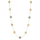 14k Gold Smoky Quartz, Citrine & Quartz Station Necklace, Women's, Size: 18, Multicolor