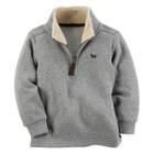 Boys 4-8 Carter's Sherpa Half Zip Fleece Pullover, Size: 6, Light Grey
