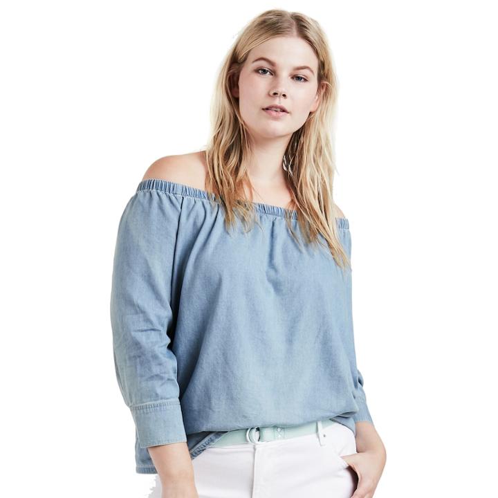 Plus Size Levi's Off-the-shoulder Blouse, Women's, Size: 2xl, Blue