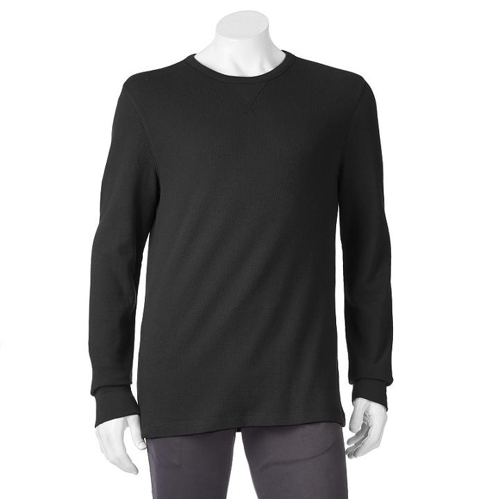 Men's Sonoma Goods For Life&trade; Solid Thermal Tee, Size: Xl, Black