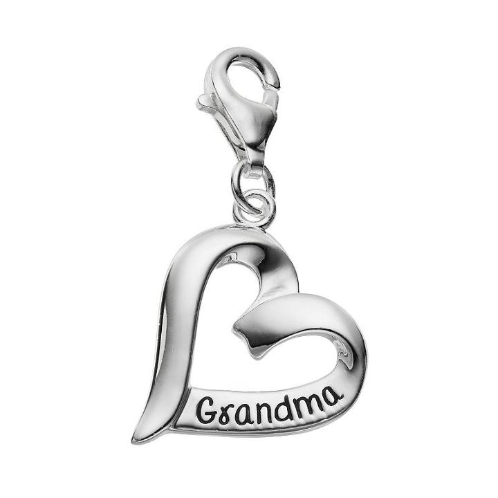 Personal Charm Sterling Silver Grandma Heart Charm, Women's