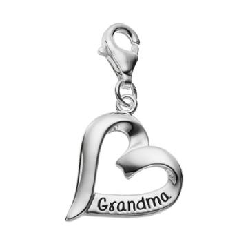 Personal Charm Sterling Silver Grandma Heart Charm, Women's