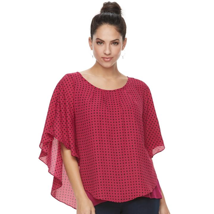 Women's Elle&trade; Crepe Popover Top, Size: Regular, Purple
