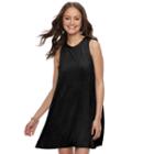 Juniors' Pink Republic Faux-suede Swing Dress, Teens, Size: Small, Black