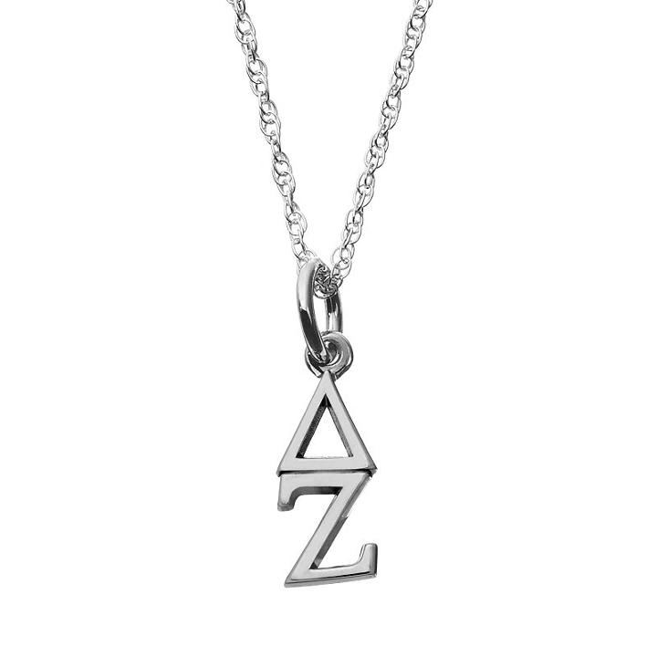 Logoart Sterling Silver Delta Zeta Sorority Pendant Necklace, Women's, Size: 18, Grey