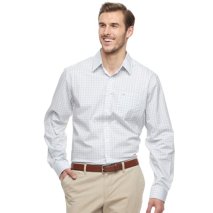 Big & Tall Dockers Comfort Stretch Soft Classic-fit Solid No-wrinkle Button-down Shirt, Men's, Size: L Tall, Blue
