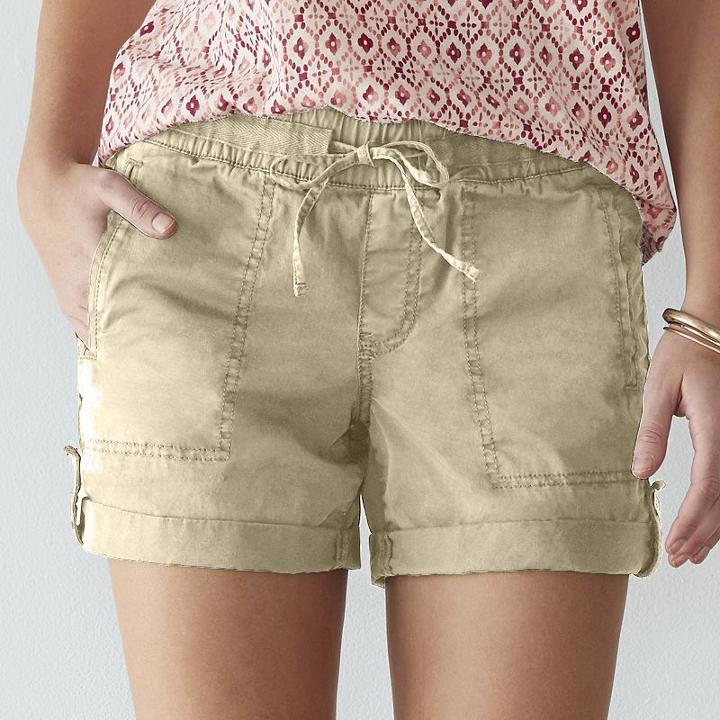 Women's Sonoma Goods For Life&trade; Pull-on Utility Shorts, Size: 2, Light Grey