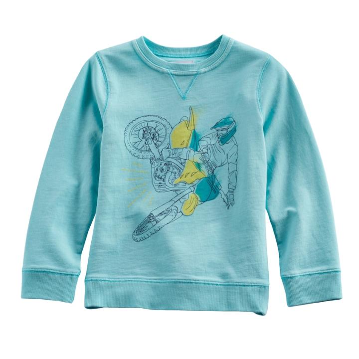 Boys 4-7x Sonoma Goods For Life&trade; Heathered Pullover Sweatshirt, Size: 7x, Med Blue