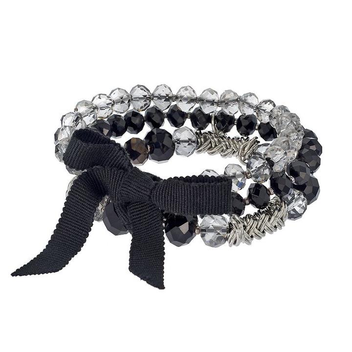 Simply Vera Vera Wang Black Beaded Multi Strand Stretch Bracelet, Women's
