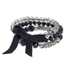 Simply Vera Vera Wang Black Beaded Multi Strand Stretch Bracelet, Women's