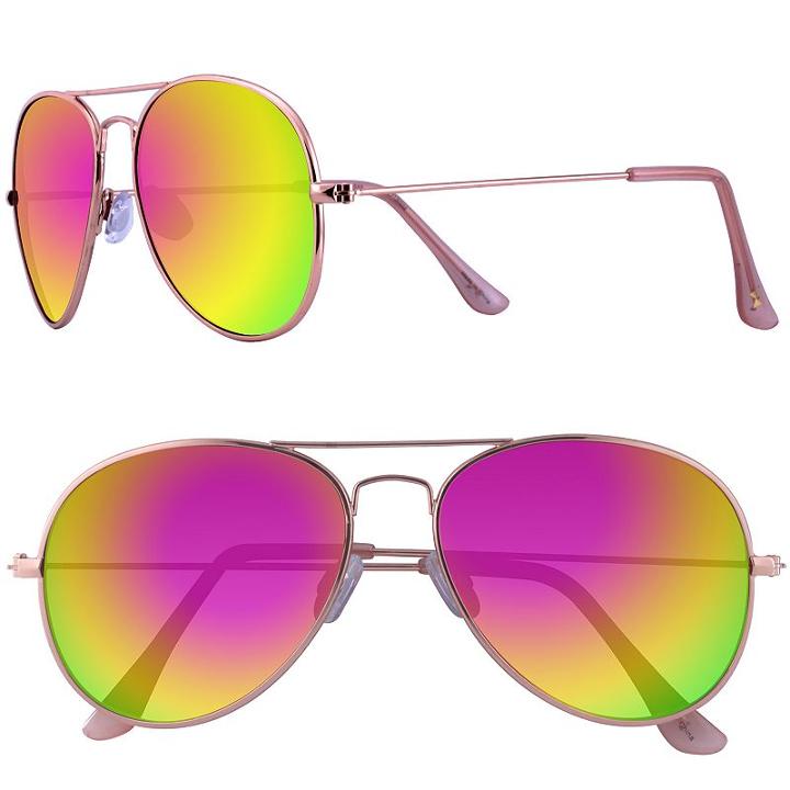 Lc Lauren Conrad 58mm Nomad Aviator Mirror Sunglasses, Women's, Light Pink