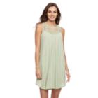Women's Nina Leonard Crochet Trapeze Shift Dress, Size: Xl, Lt Green