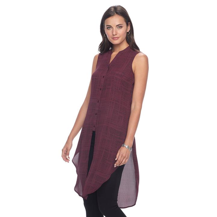 Women's Apt. 9&reg; Sleeveless Tunic Shirt, Size: Medium, Red