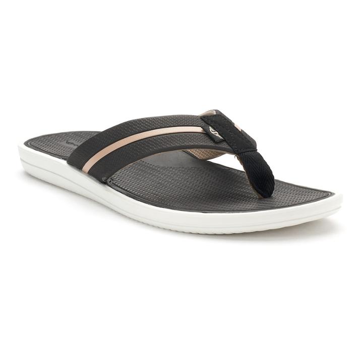 Men's Dockers Elevated Sport Flip-flops, Size: Large, Black