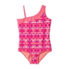 Girls 4-6x Free Country Asymmetrical One-piece Swimsuit, Girl's, Size: 5, Orange Oth