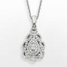 Simply Vera Vera Wang Sterling Silver 1/3-ct. T.w. Diamond Teardrop Pendant, Women's, White