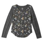 Girls 7-16 & Plus Size So&reg; Perfectly Soft Long Sleeve Graphic Tee, Girl's, Size: 12, Med Grey