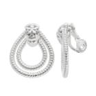Napier Textured Nickel Free Doorknocker Earrings, Women's, Silver