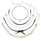 Mudd&reg; Daisy, Lace & Denim Choker Necklace Set, Women's, Blue