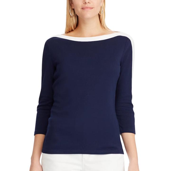 Women's Chaps Waffle-knit Boatneck Top, Size: Xs, Blue