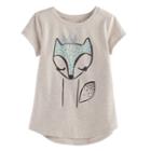 Girls 4-10 Jumping Beans&reg; Fox Shirttail Tee, Size: 6, White Oth