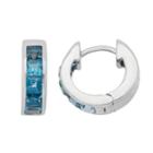 London Blue Topaz Sterling Silver Huggie Hoop Earrings, Women's