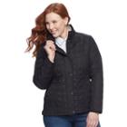 Plus Size Weathercast Quilted Midweight Jacket, Women's, Size: 2xl, Black