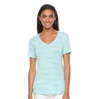 Women's Apt. 9&reg; Essential Marled V-neck Tee, Size: Large, Turquoise/blue (turq/aqua)