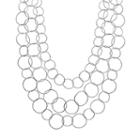 Apt. 9&reg; Textured Hoop Multistrand Necklace, Women's, Silver