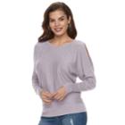 Women's Jennifer Lopez Studded Cold-shoulder Sweater, Size: Xl, Med Grey