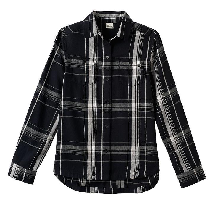 Girls 7-16 & Plus Size Mudd&reg; Embroidered Back Plaid Button-down Shirt, Girl's, Size: 16, Black