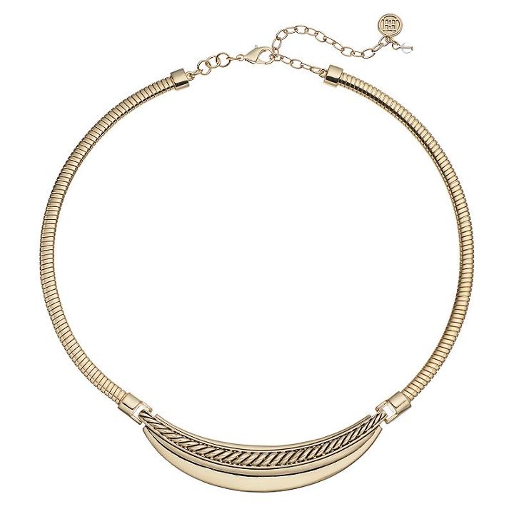 Dana Buchman Curved Bar Omega Chain Necklace, Women's, Gold