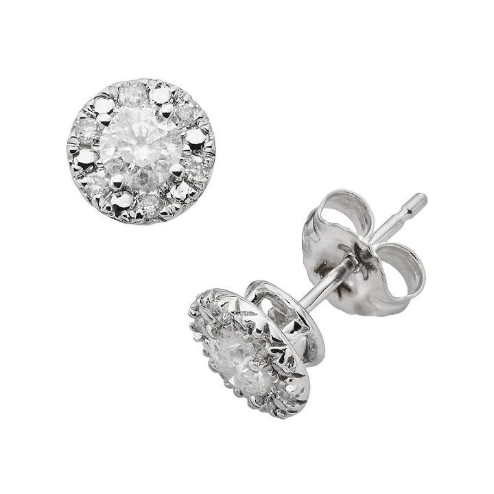 14k White Gold 1/2 Carat T.w. Diamond Stud Earrings, Women's