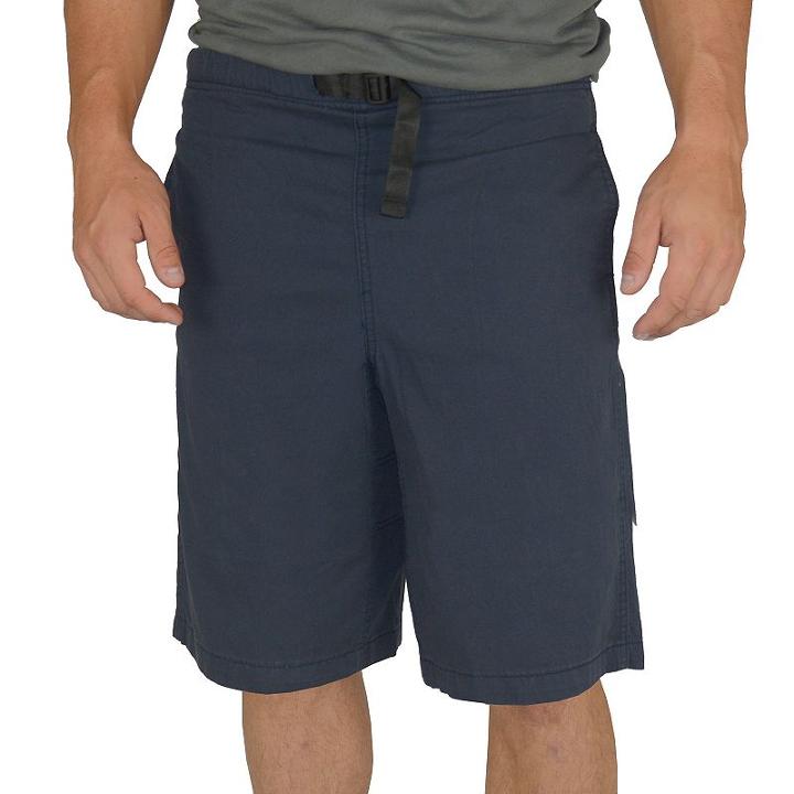 Men's Stanley Classic-fit Belted Twill Elastic-waist Shorts, Size: 34, Grey