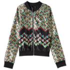 Girls 7-16 Fire Reversible Printed Bomber Jacket, Girl's, Size: Medium, Black
