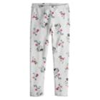 Disney's Minnie Mouse Girls 4-7 Floral Print Leggings By Jumping Beans&reg;, Size: 7, Light Grey