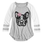 Girls 7-16 Miss Chievous V-neck Varsity Tee, Size: Xl, Silver