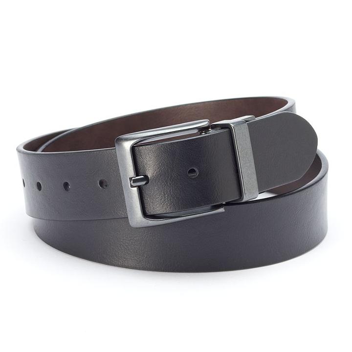 Levi's Cut-edge Reversible Belt - Men, Size: Medium, Grey (charcoal)