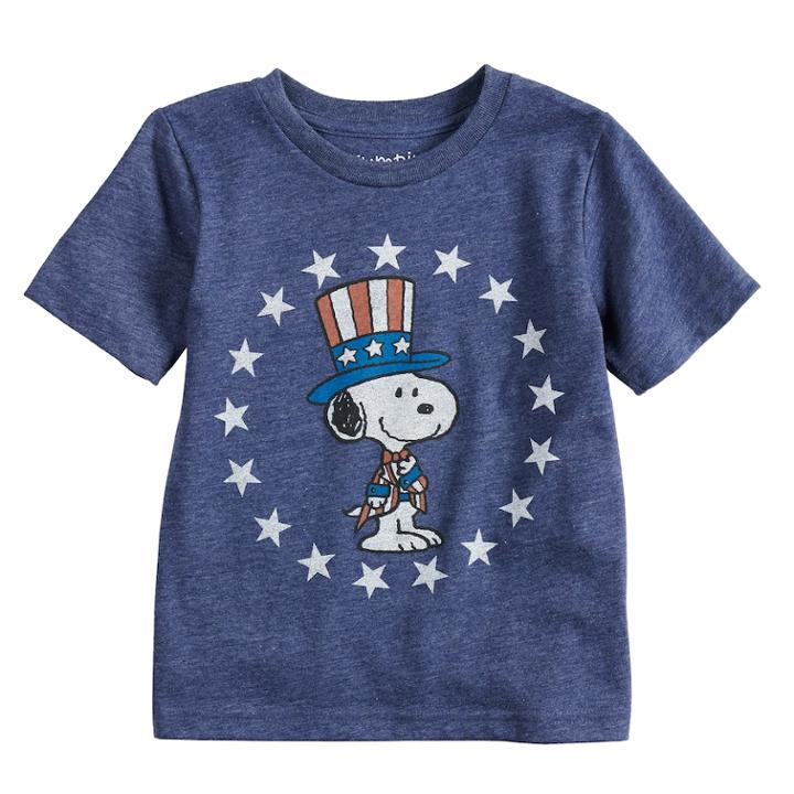 Baby Boy Jumping Beans&reg; Peanuts Snoopy Patriotic Stars Graphic Tee, Size: 12 Months, Blue (navy)