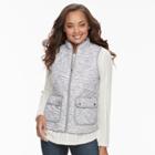 Petite Croft & Barrow&reg; Quilted Vest, Women's, Size: M Petite, Grey