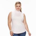 Plus Size Croft & Barrow&reg; Sleveless Mockneck Tank Top, Women's, Size: 2xl, Brt Pink