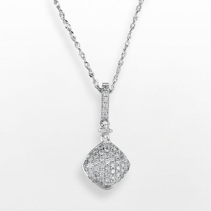 14k White Gold .25 T.w. Diamond Pendant, Women's, Size: 18