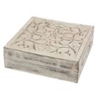 Stonebriar Collection Filigree Wood Box Table Decor, White