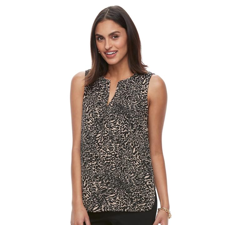 Women's Dana Buchman Crepe Sleeveless Blouse, Size: Xs, Dark Beige