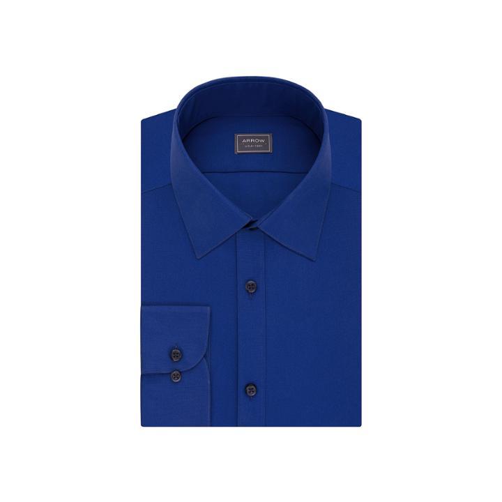 Big & Tall Arrow Regular-fit Poplin Wrinkle-free Dress Shirt, Men's, Size: 17 37/8t, Ovrfl Oth