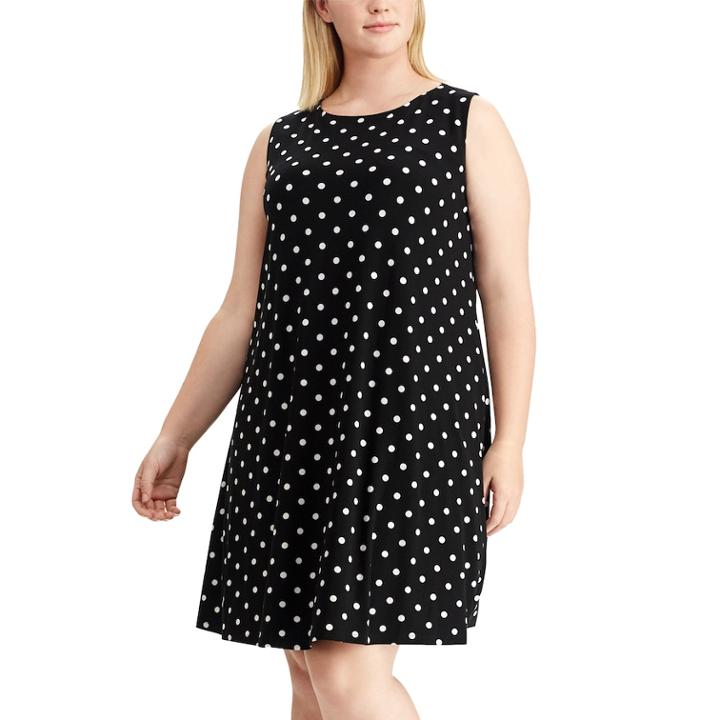 Plus Size Chaps Print Sheath Dress, Women's, Size: 20 W, Natural